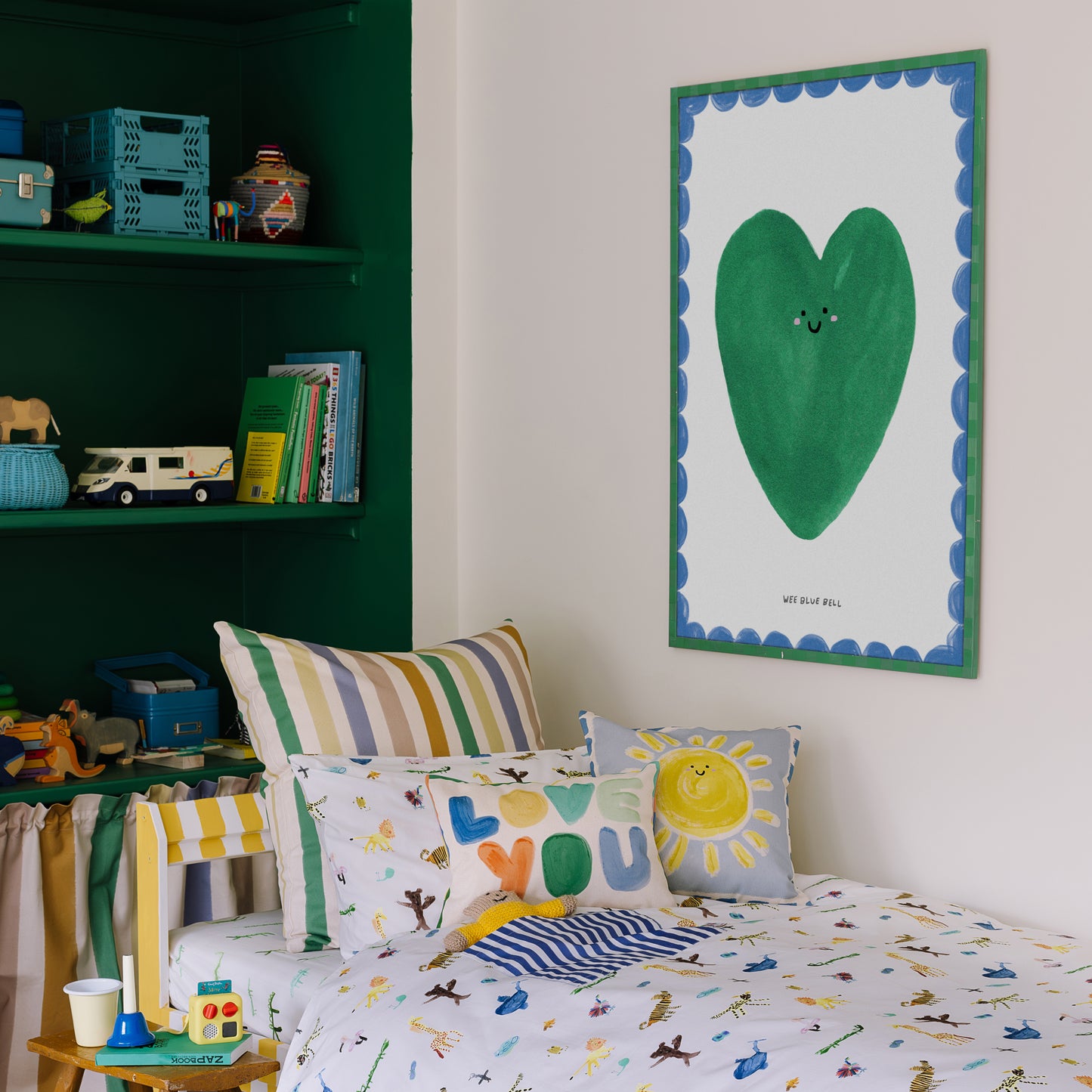 Green Loveheart Wall Art