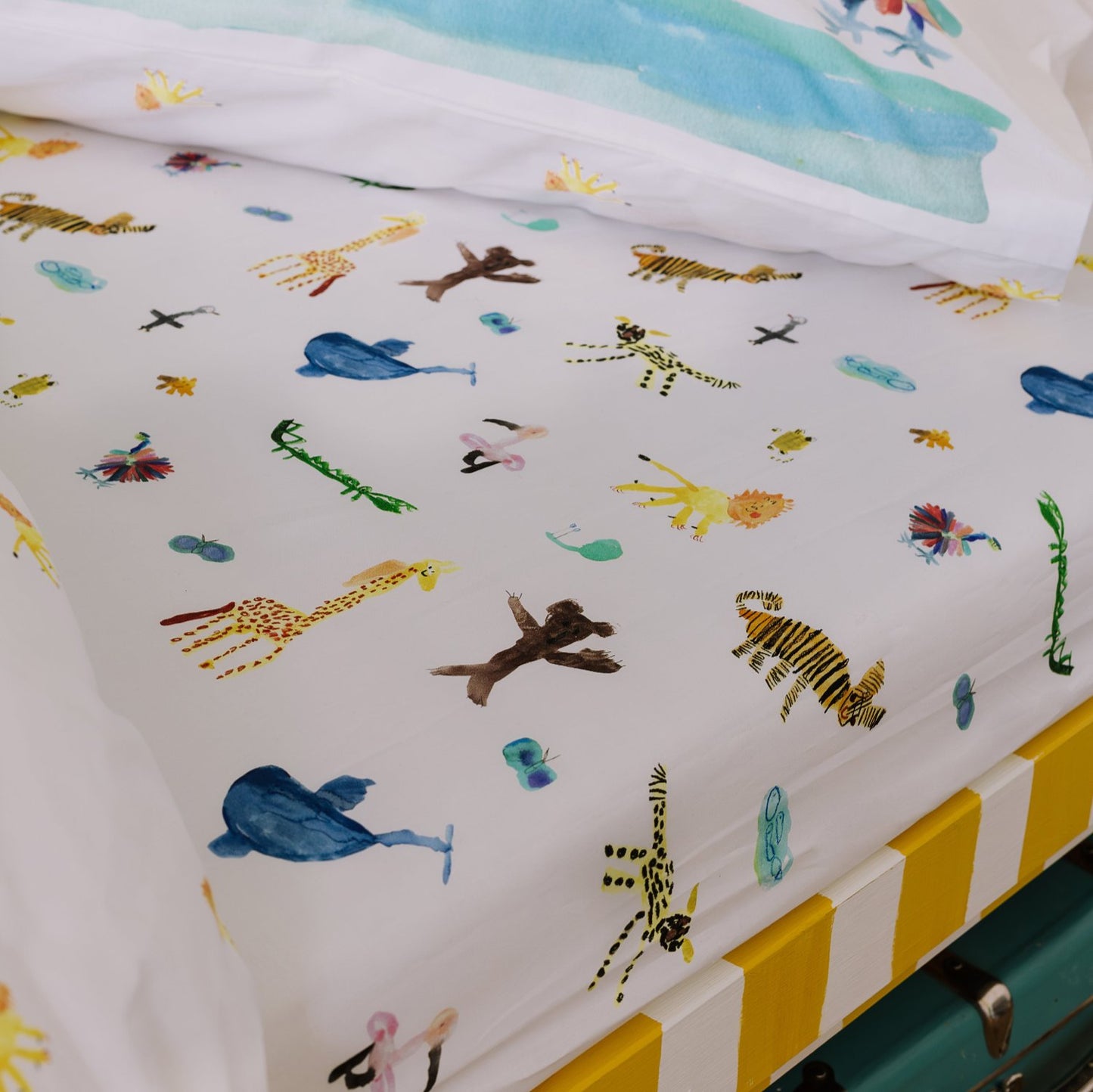 Animal Drawings Fitted Sheet