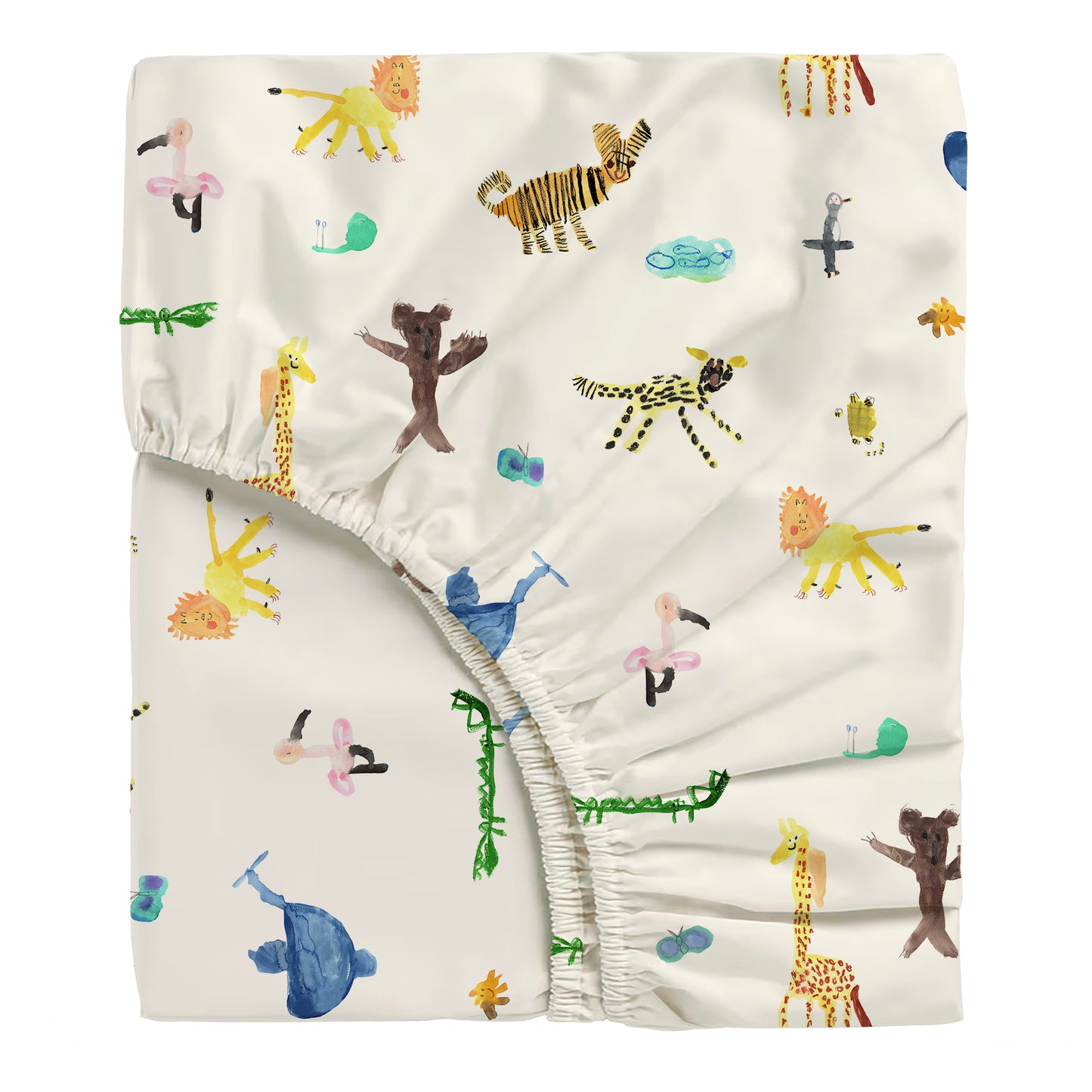 Animal Drawings Fitted Sheet