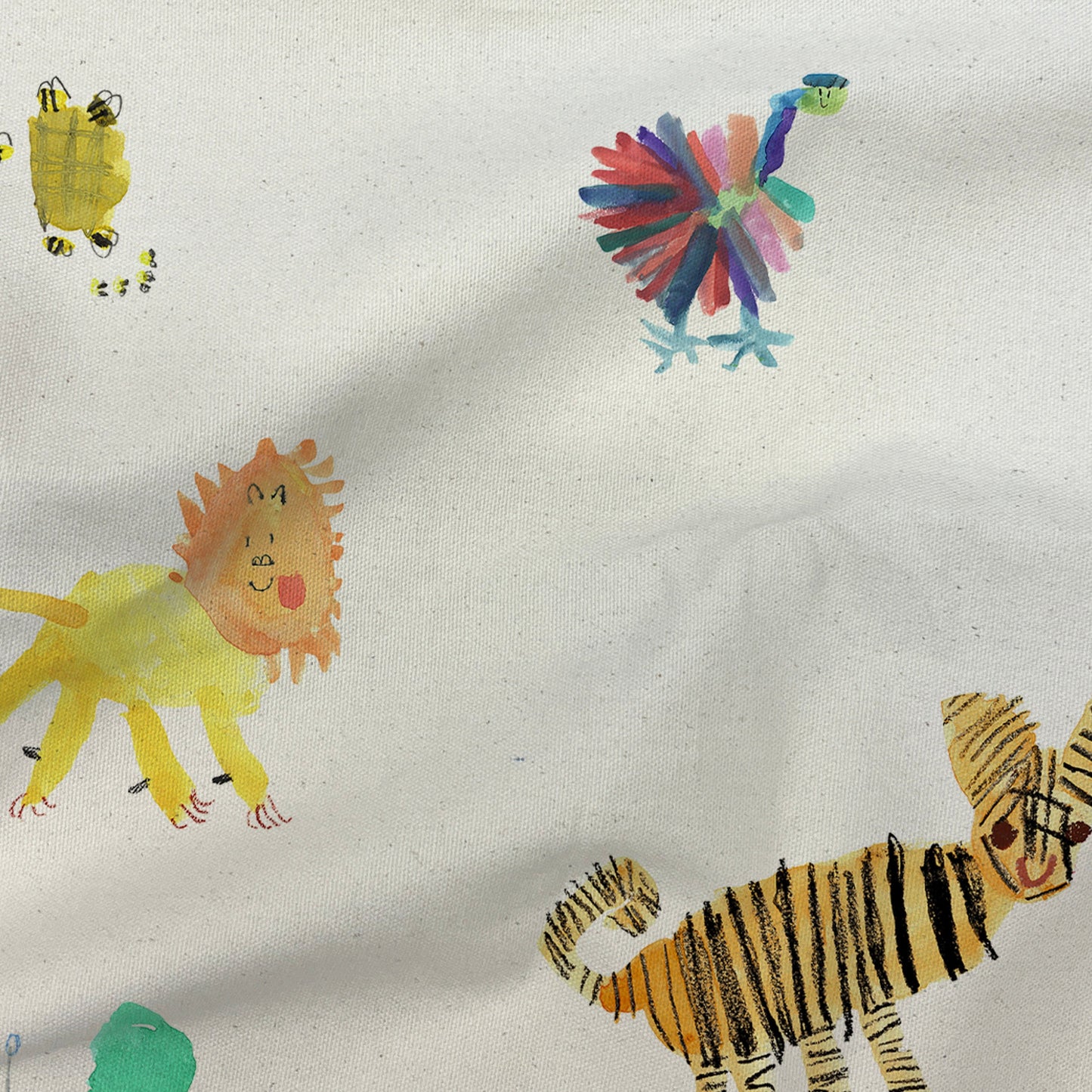 Animal Drawings Big Fabric