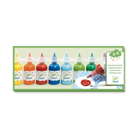 Djeco 8 Bottles of Finger Paint For Little Ones