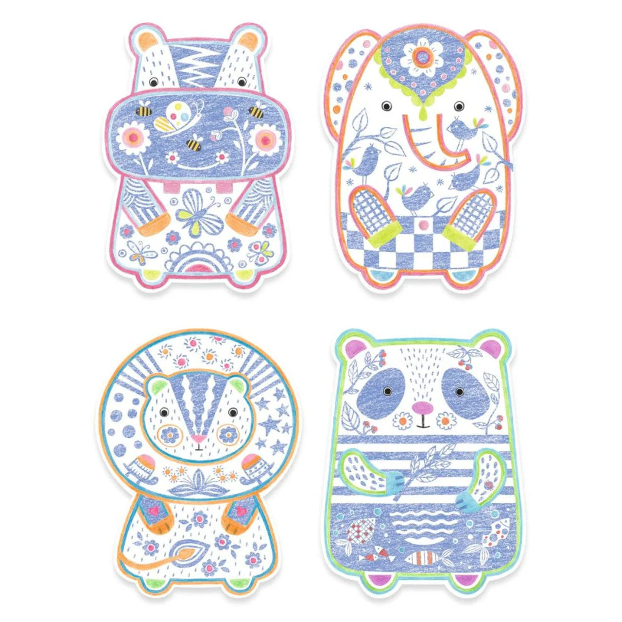 Djeco Magic Colouring Reveal Pictures - Wild Animals